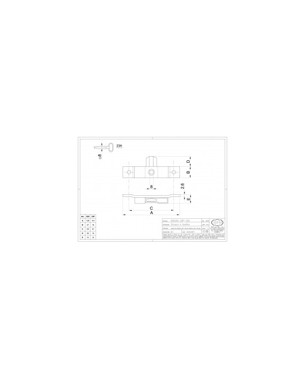 IBFM CHIAVE MASCHIO PER TAVELLINO 023