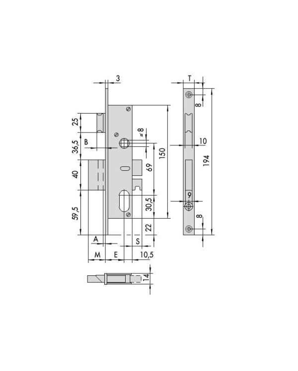 CISA SERRATURA INFILARE E30 FR16 ART 44220.30