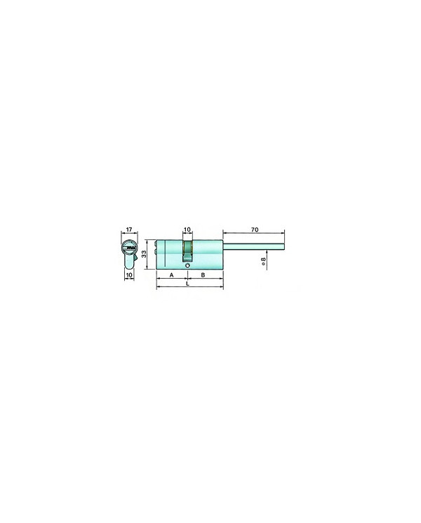 POTENT CILINDRO S4000 EVO CODOLO-CHIAVE 30 MM