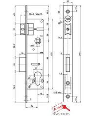 YALE SERRATURA MONTANTE SERIE PUNTO ENT 20
