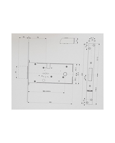 MOTTURA SERRATURA FASCIA E70 LATERALE ART 41812