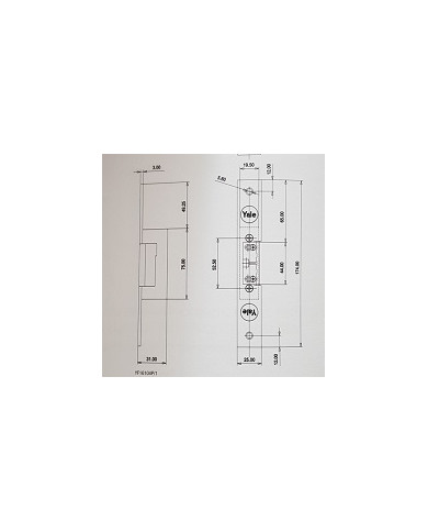 YALE INCONTRO ELETTRICO SERIE 16000 ART YF16104P/1