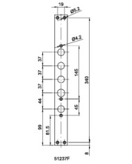CIPIERRE FRONTALE PER SERRATURA I37+L ART 51237F