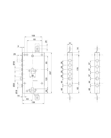 CIPIERRE SERRATURA BLINDATI E60 DOPPIO CIL I37