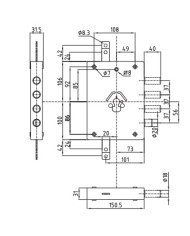 DIERRE SERRATURA BLINDATI CIL E70 DX ART NE43