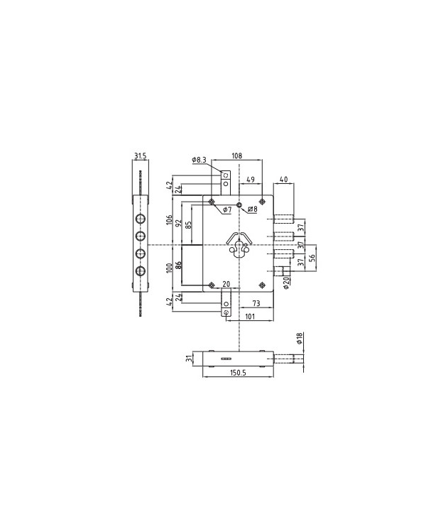 DIERRE SERRATURA BLINDATI CIL E70 SX ART NE43