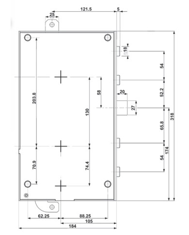 MOTTURA SERRATURA DOPPIO CIL E105 ART 898FW