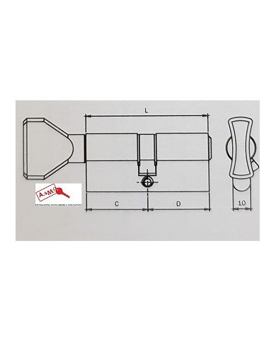 ISEO CILINDRO POMOLO R6 NIK 888930509