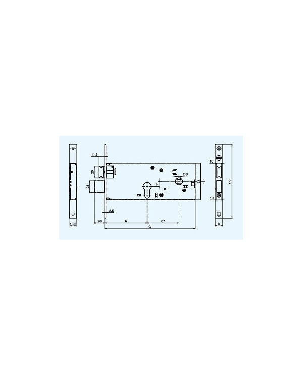 YALE SERRATURA FASCIA ALTA CIL SAG E70 FR16 8600