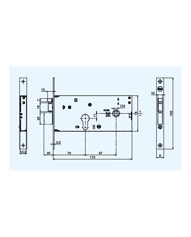 YALE ELTERROSERRATURA FASCIA ALTA CIL SAG E70 FR16