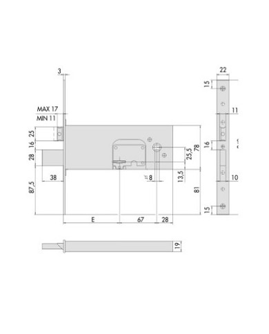 CISA SERRATURA FASCIA LATERALE DM E90 ART 57352