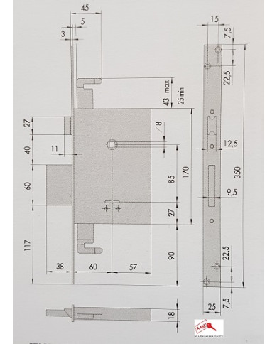 CISA SERRATURA INFILARE DM 4 MANDATE ART 57255.61