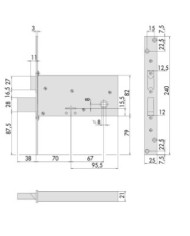 CISA SERRATURA FASCIA LATERALE DM E70 ART 57313