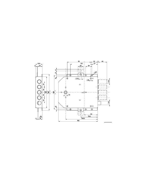 MOTTURA SERRATURA Q/MANIGLIA DM SX ART 50555