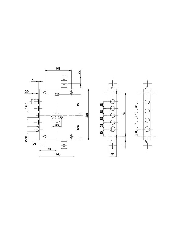 CIPIERRE SERRATURA BLINDATI E70 CIL INT 28