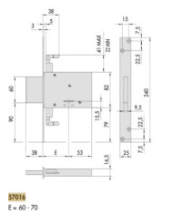 CISA SERRATURA TRIPLICE DM PER FERRO E70 57016
