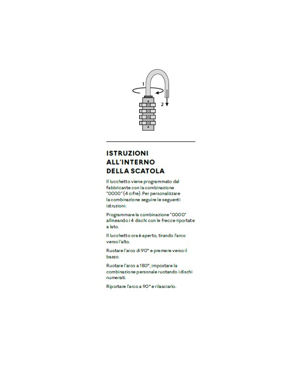 LUCCHETTO ARCO COMBINAZIONE ILSA TSA 4C ARCO