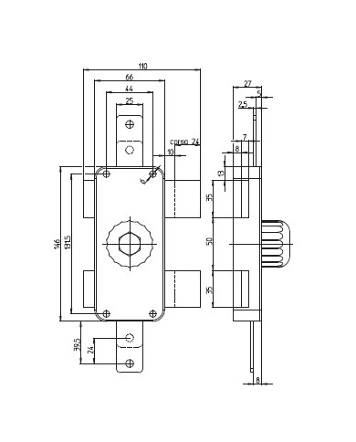 CR SERRATURA APPLICARE A POMPA DX ART 230C