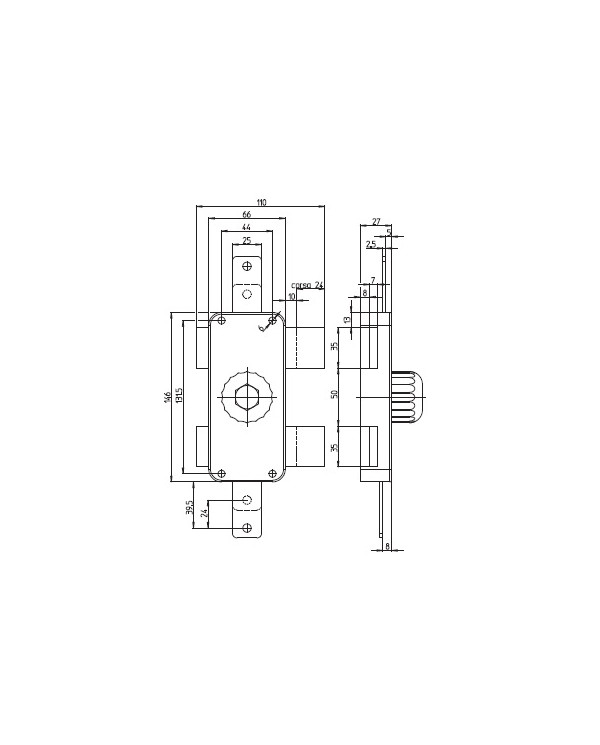 CR SERRATURA APPLICARE A POMPA SX ART 230P
