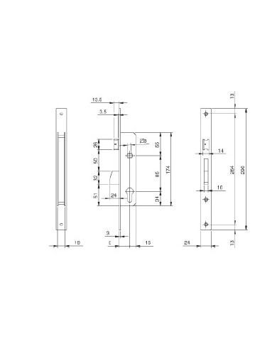 ISEO SERRATURA MONTANTE LATERALE ENT 35