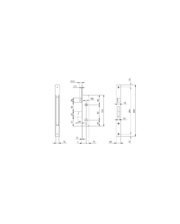 ISEO SERRATURA MONTANTE LATERALE ENT 35