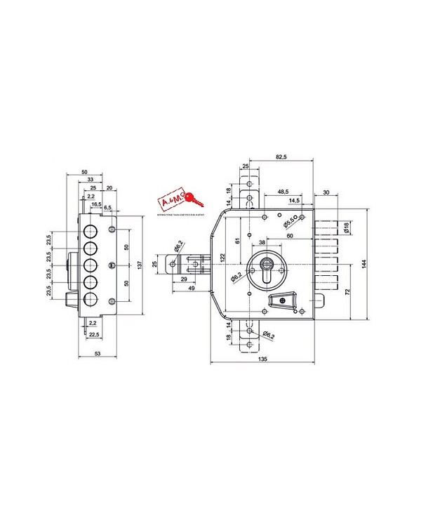 POTENT SERRATURA QUINTUPLA SX CIL ART 582CE