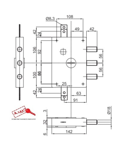 DIERRE SERRATURA BLINDATI DM E60 SX ART 6031