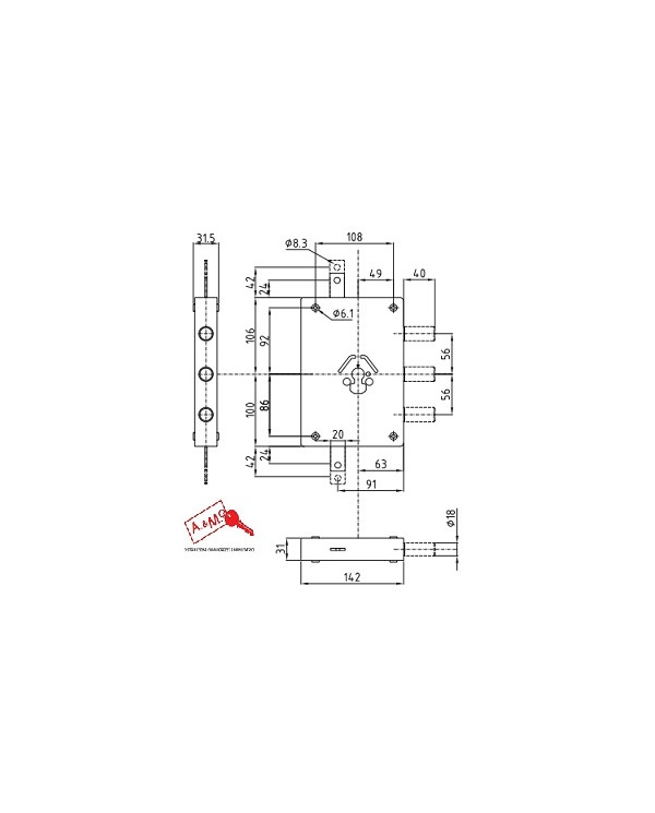 DIERRE SERRATURA BLINDATI CIL E60 SX ART 4456