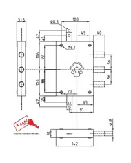 DIERRE SERRATURA BLINDATI CIL E60 DX ART 4456