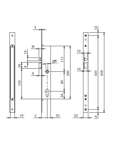 ISEO ELETTROSERRATURA MONTANTE LATERALE ENT 35