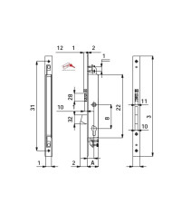 OMEC ELETTROSERRATURA MONTANTE E35 1418Q35