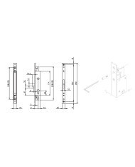 ISEO SERRATURA MONTANTE TRIPLICE A GANCIO ENT 30
