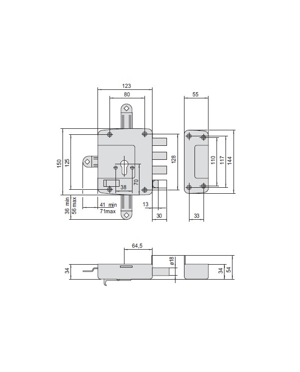 CISA SERRATURA QUINTUPLA DX DOPPIA MAPPA ART 56172