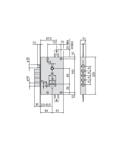 CISA SERRATURA BLINDATI CIL E64 I28 ART 5651548