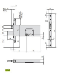 CISA SERRATURA FASCIA TRIPLICE DM E90 ART 57365
