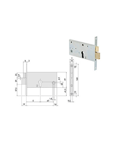 CISA SERRATURA DA FASCIA ENT 80 ART 44361.80