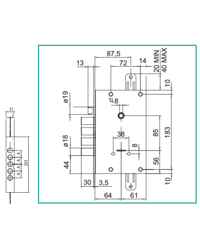 CISA SERRATURA BLINDATI DM E64 I28 ART 57515.48CX