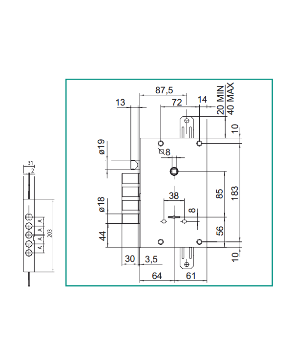CISA SERRATURA BLINDATI DM E64 I28 ART 57515.68CX