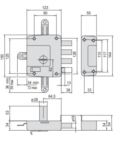 CISA SERRATURA QUINTUPLA DX DOPPIA MAPPA ART 57177