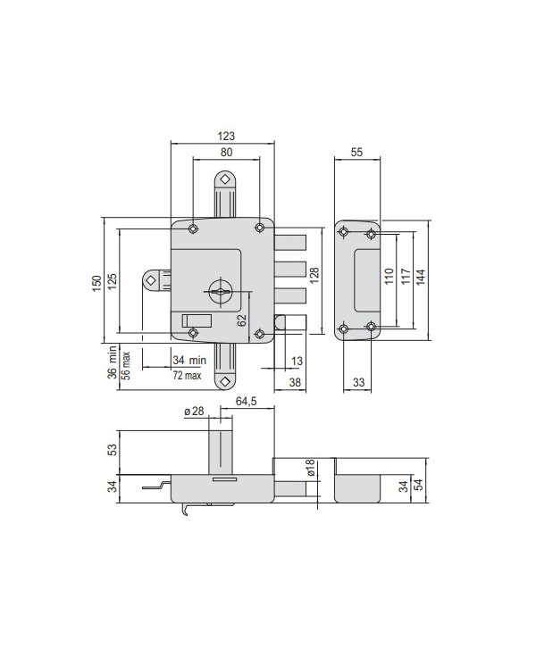 CISA SERRATURA QUINTUPLA SX DOPPIA MAPPA 57172
