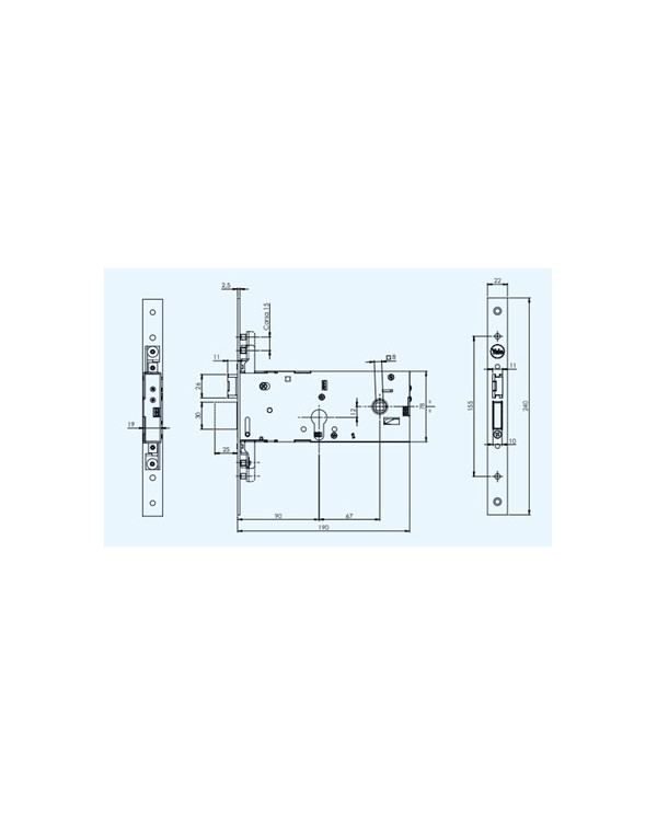 FEB SERRATURA FASCIA TRIPLICE E90 CIL ART Y94