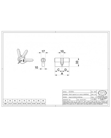IBFM CILINDRO SAGOMATO OTT 30-30 ART 2300