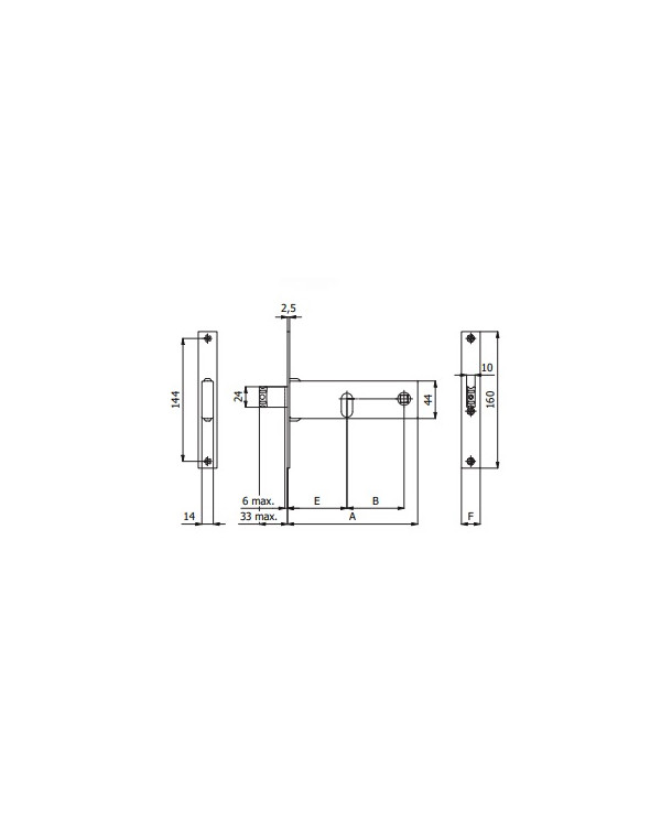 OMEC SERRATURA FASCIA STRETTA CIL OVALE E80 F16