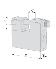 LUCCHETTO CISA TOP IN ACCIAIO MM 84 ART 2855L