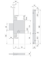 CISA SERRATURA INFILARE DM E60 TRIPLICA ART 57015
