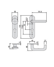 CISA COPPIA MANIGLIA CON POMOLO E FORO CILINDRO