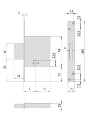 CISA SERRATURA INFILARE DM E70 ART 57010