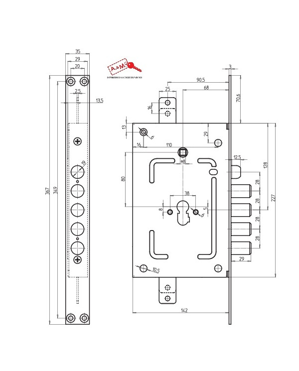 CR SERRATURA INFILARE CIL ART 2650PEN-02 INT 28