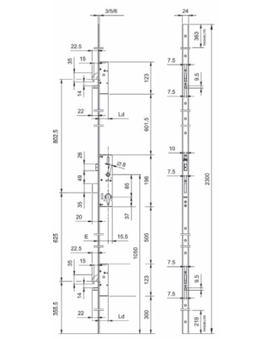 ISEO SERRATURA PERFORMA MULTIPUNTO ENT 35