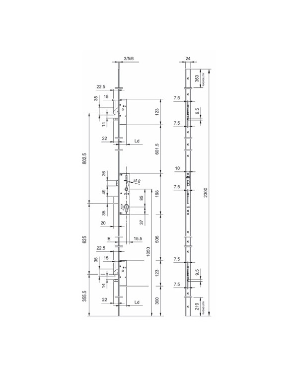ISEO SERRATURA PERFORMA MULTIPUNTO ENT 35
